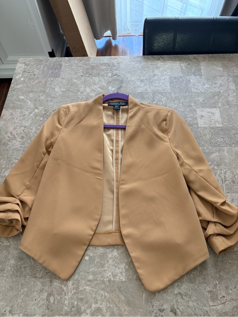Rachel Zoe Camel Open-Front Blazer Jacket